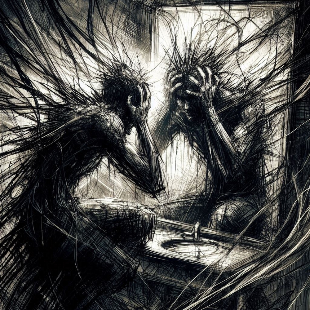 Original Abstract Black and White Art Print
